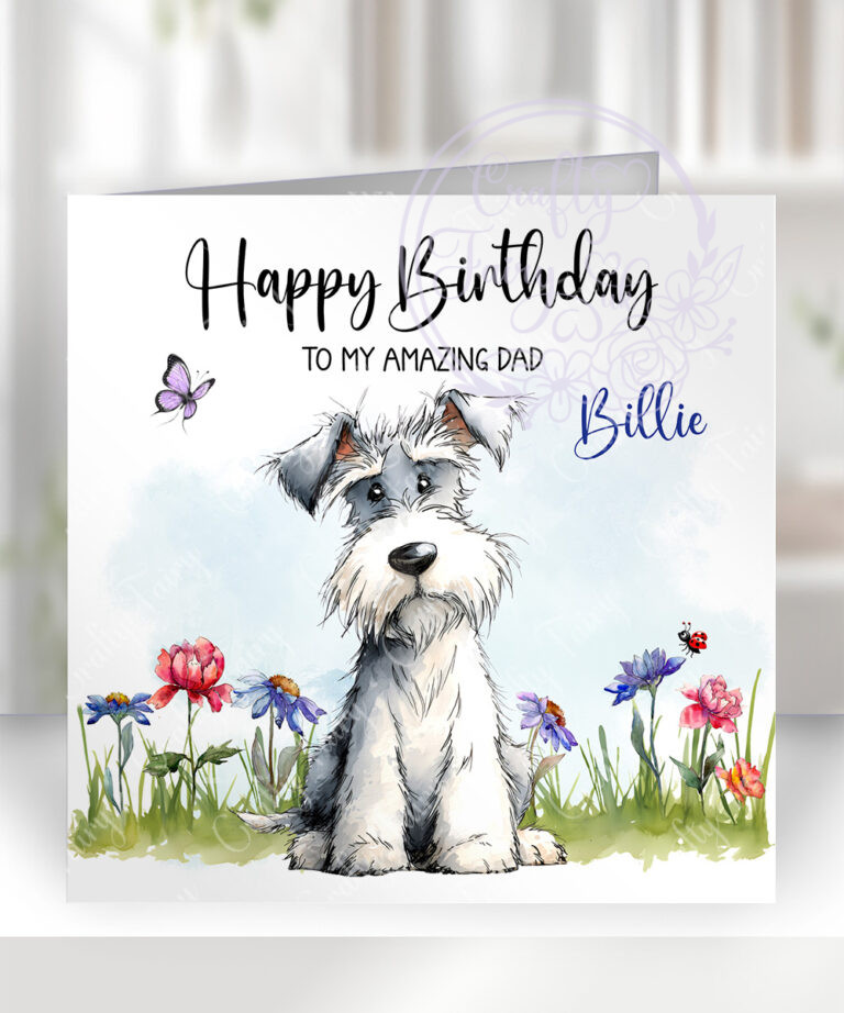 personalised-miniature-schnauzer-doodle-dog-flowers-birthday-card