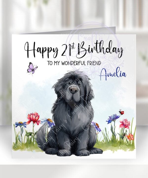2987 newfoundland personalised dog birthday card