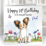 2989 papillon personalised dog birthday card