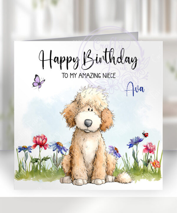 2993 poodle personalised dog birthday card