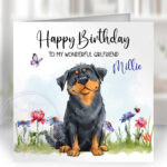 2996 rottweiler personalised dog birthday card