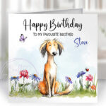 2997 saluki personalised dog birthday card