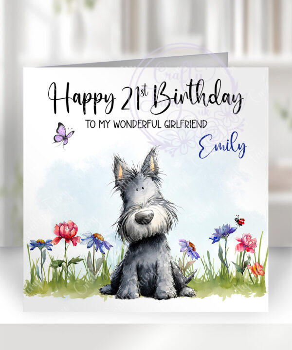 2998 scottie personalised dog birthday card