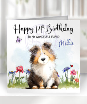 2999 shetland sheepdog personalised dog birthday card
