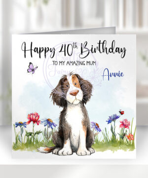 3002 springer spaniel personalised dog birthday card
