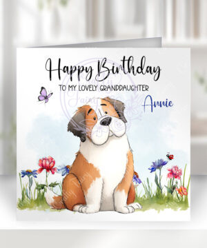 3004 st bernard personalised dog birthday card