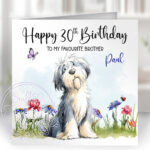 3006 tibetan terrier personalised dog birthday card