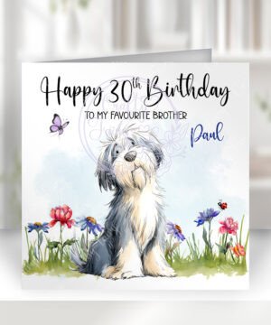 3006 tibetan terrier personalised dog birthday card