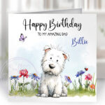 3009 westie personalised dog birthday card