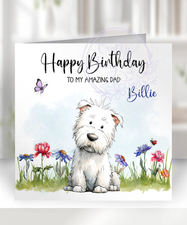 3009 westie personalised dog birthday card