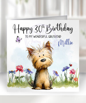 3011 yorkshire terrier personalised dog birthday card
