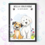 3014 personalised border terrier cockapoo dog a4 print 2