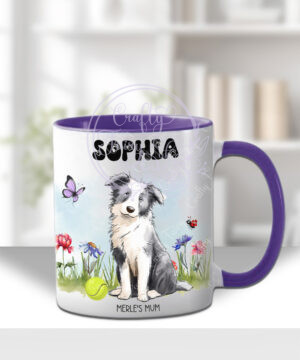 3020 personalised border collie dog mug 1