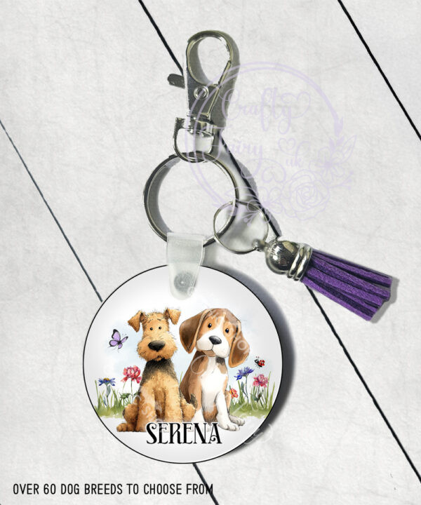 3032 personalised doodle dog beagle keyring 1