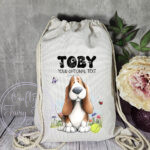 3033 personalised basset hound dog drawstring bag 2