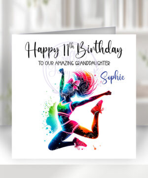 3045 personalised female cheerleader girl birthday card 1