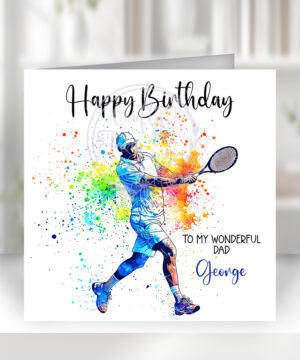 3056 personalised male tennis player birthday card 1