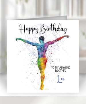 3058 personalised male gymnast dancer birthday card 1