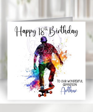 3059 personalised male skateboarder boy birthday card 1
