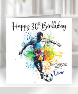 3060 personalised male footballer birthday card 1