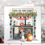personalised doodle dog in kitchen christmas card lots of dog breeds
