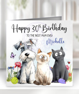 3066 personalised cat dog birthday card 2