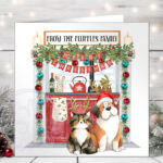 3067 personalised cat dog aga kitchen st bernard xmas card 1