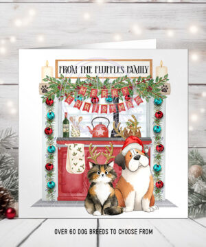 3067 personalised cat dog aga kitchen st bernard xmas card 1