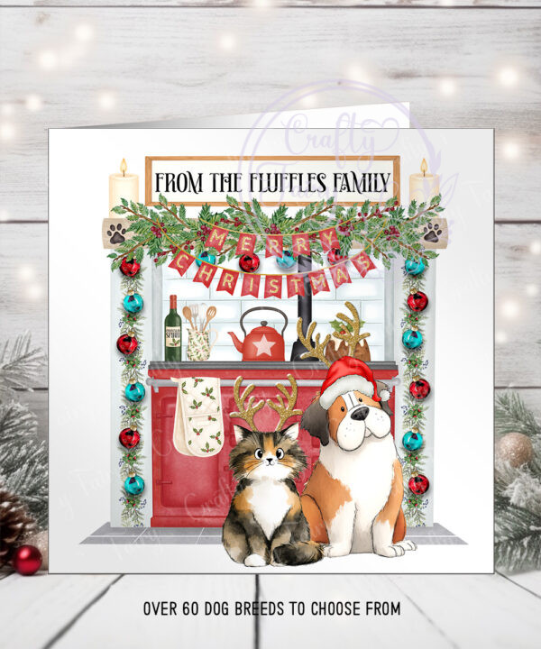 3067 personalised cat dog aga kitchen st bernard xmas card 1