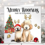 3068 personalised cat dog poodle xmas card 2