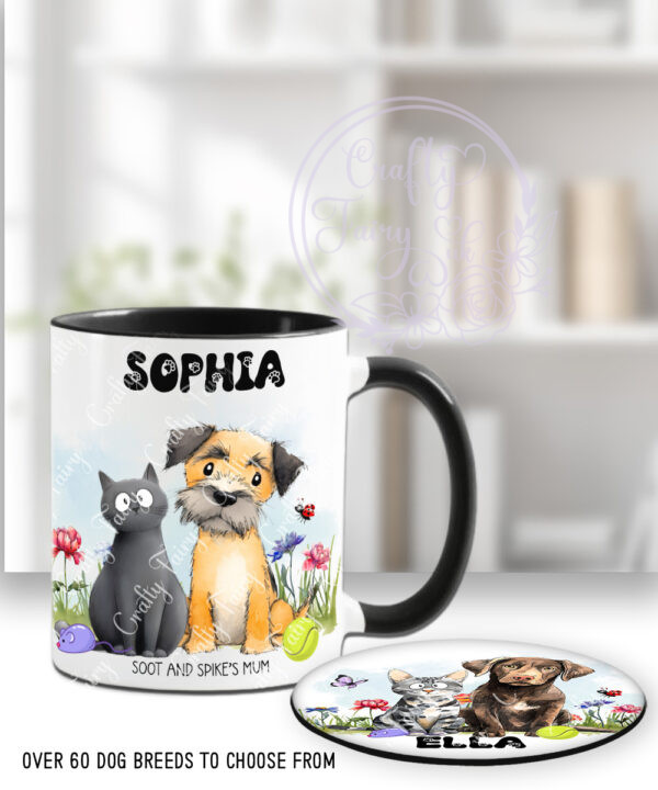 3076 personalised cat dog mug coaster 1