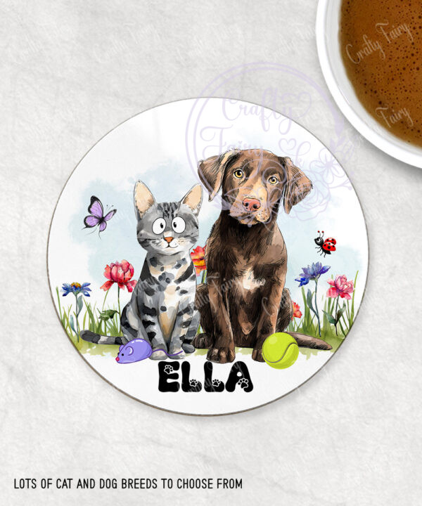 3077 personalised cat dog coaster 1