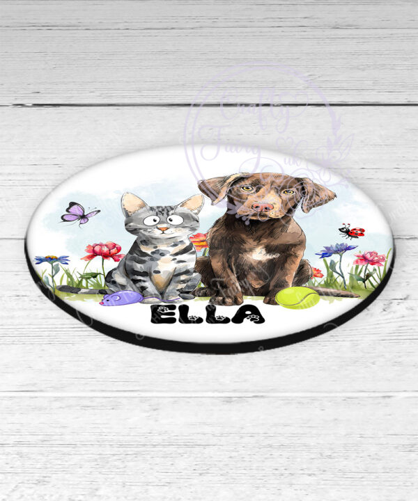 3077 personalised cat dog coaster 2