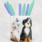 3090 personalised cat dog pen brush pot 1