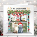 3094 personalised cat aga kitchen xmas card 1