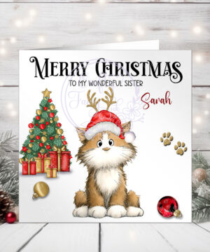 3095 personalised cat xmas card 2