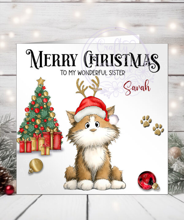 3095 personalised cat xmas card 2