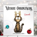 3096 personalised cat xmas card 2