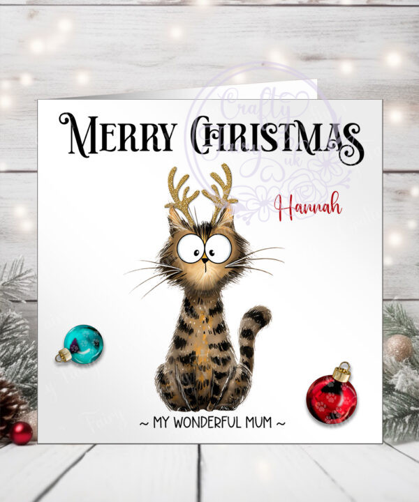 3096 personalised cat xmas card 2
