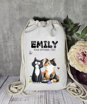 3117 personalised cats drawstring bag 1