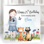 3124 personalised lady cat birthday card 1