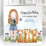 3124 personalised lady cat birthday card 2