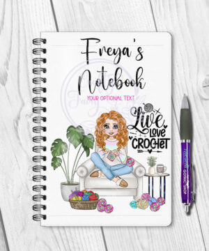 3138 personalised crochet girl notebook 1