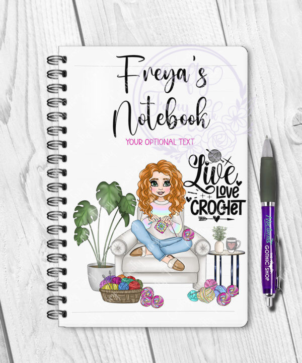 3138 personalised crochet girl notebook 1