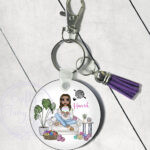 3145 personalised crochet girl keyring 1