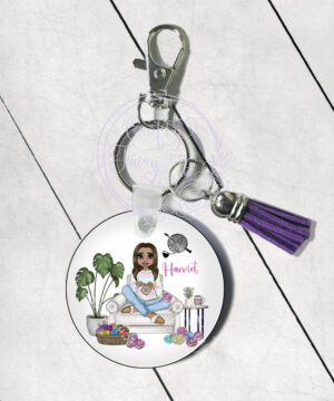 3145 personalised crochet girl keyring 1