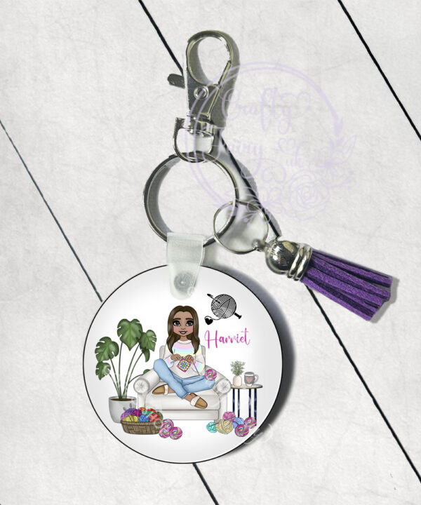 3145 personalised crochet girl keyring 1