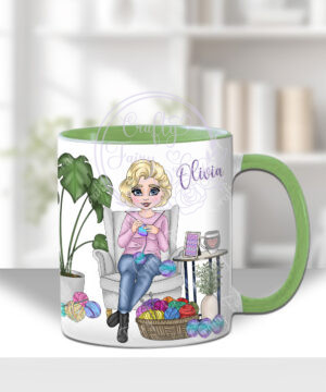 3147 personalised knitting lady mug 1