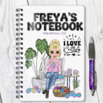 3154 personalised knitting lady notebook 1