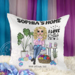 3159 personalised knitting lady cushion 1